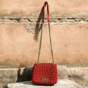 Aldo orange Crossbody Bag with Gold Chain